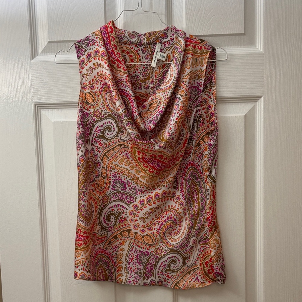 Banana Republic petite Multicolor Paisley Cowl Neck Blouse
